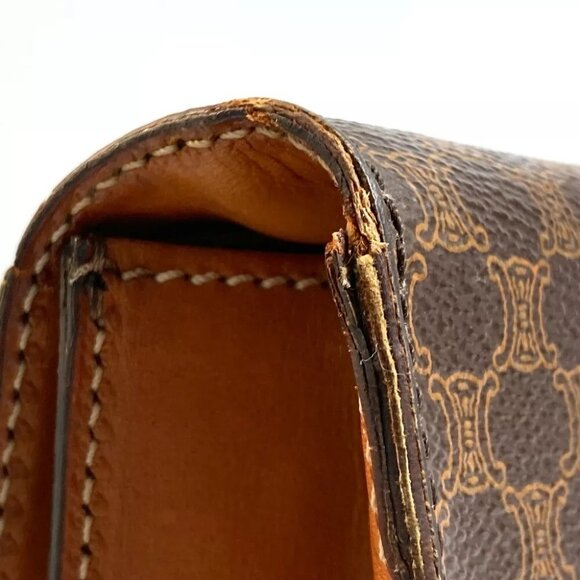 CELINE Macadam vintage Hand Bag document bag Business bag PVC/Leather Brown - Picture 6 of 14